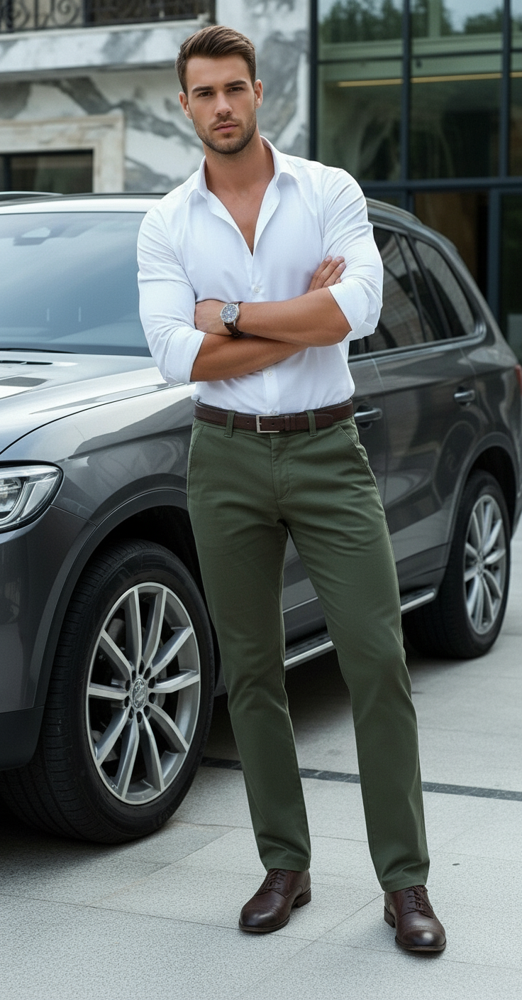 Pantalón Drill Clásico Verde Militar