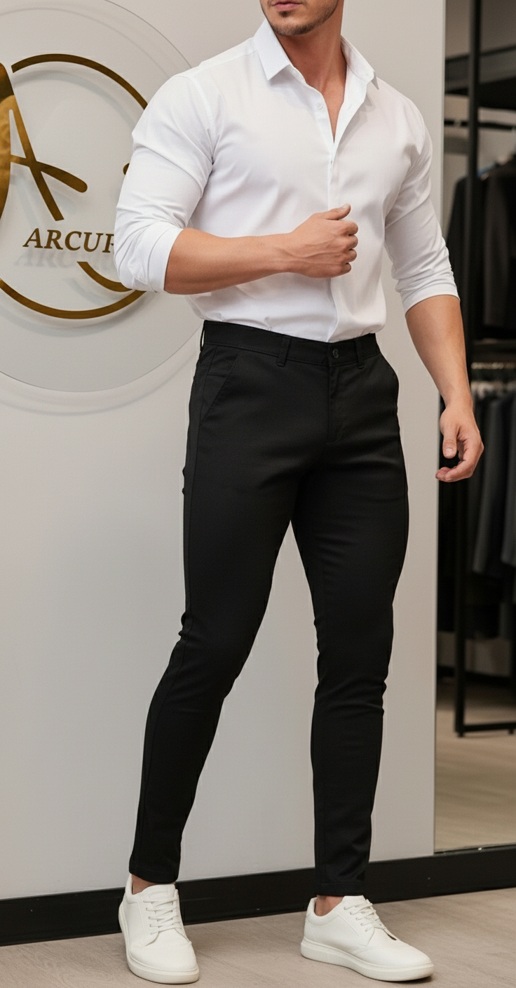 Pantalón Drill Slim Fit Negro