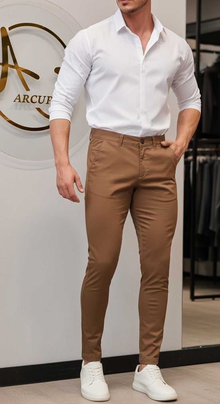 Pantalón Drill Slim Fit Camel