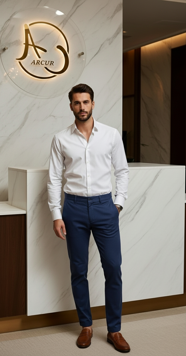 Pantalón Drill Slim Azul